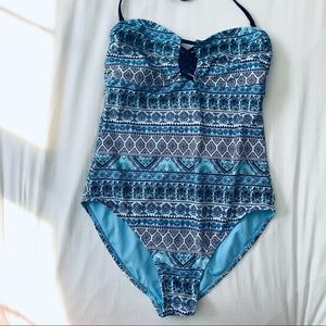 Blue patterned swimsuit